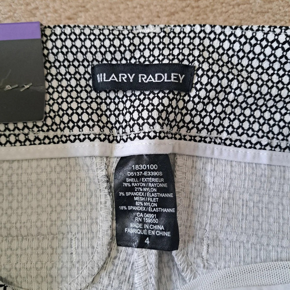 New! Hilary Radley Cropped Pants Black White Size 4 Tummy Control Patterned - Picture 5 of 11